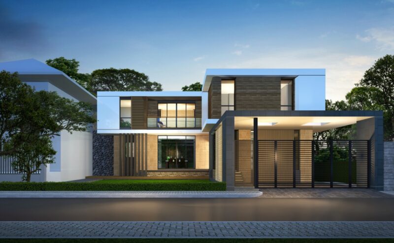 แบบบ้านสไตล์โมเดิร์นสองชั้นสวยๆ