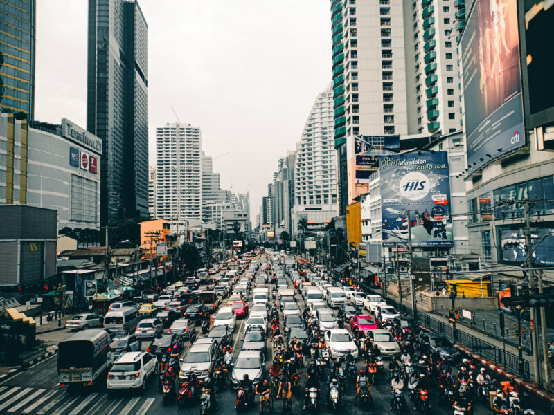 Traffic Jam In Asoke Intersection