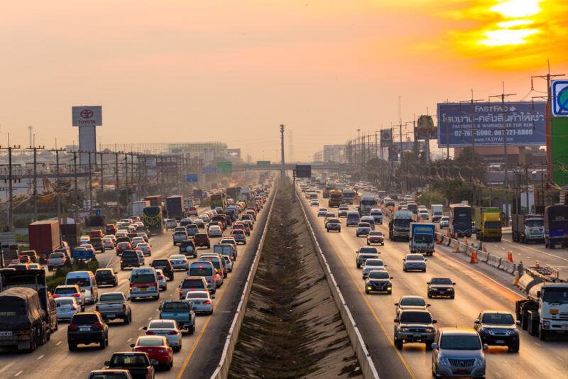 traffic-jam-in-sunset