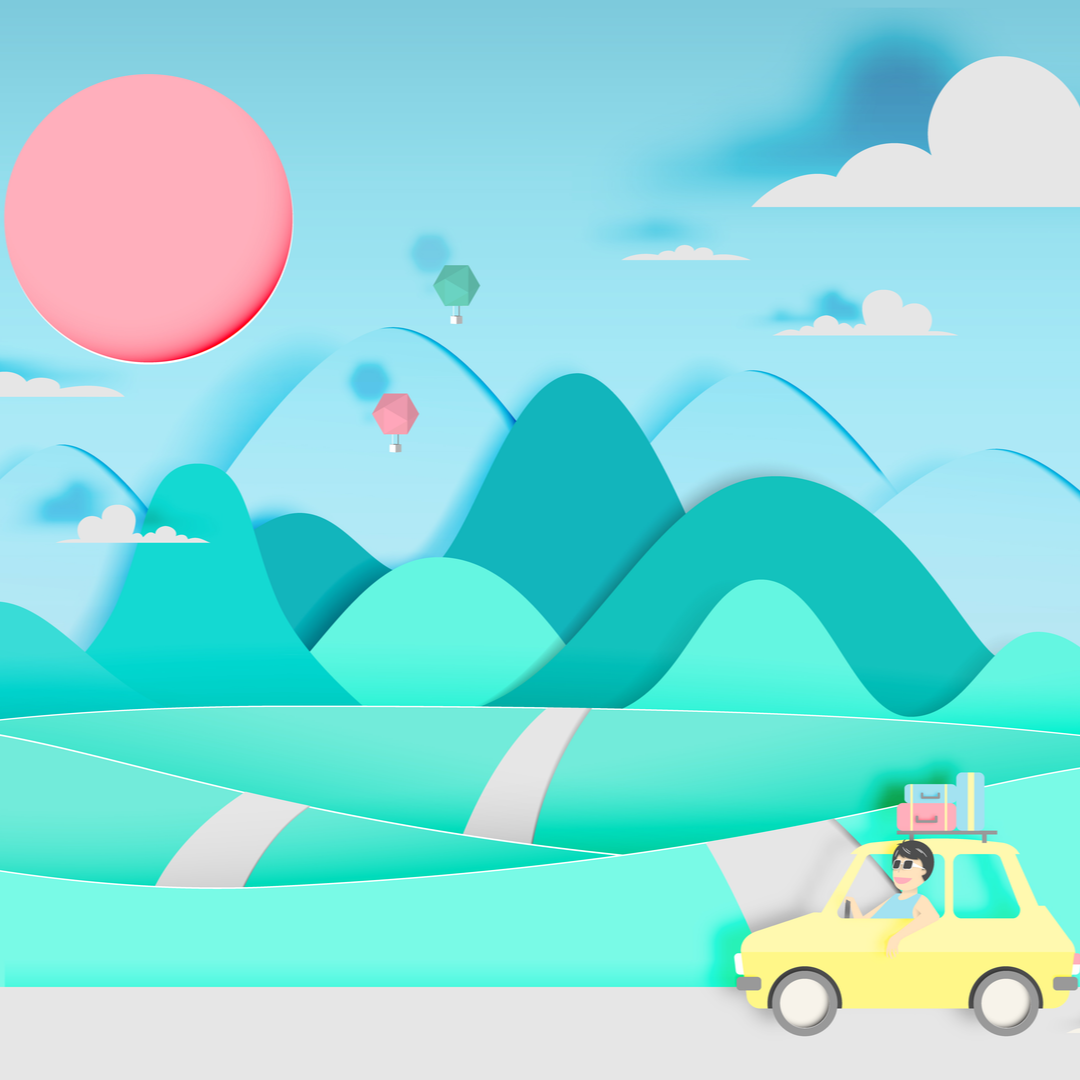 Drive Car To The Mountain Scenery